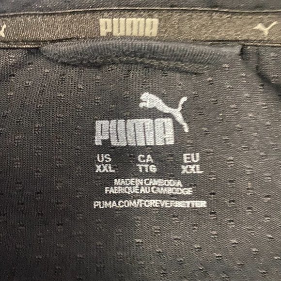 Puma Jacket Mens 2XL Gray Logo Black Full Zip Up Sweater Track Sweatshirt XXL - Picture 3 of 8
